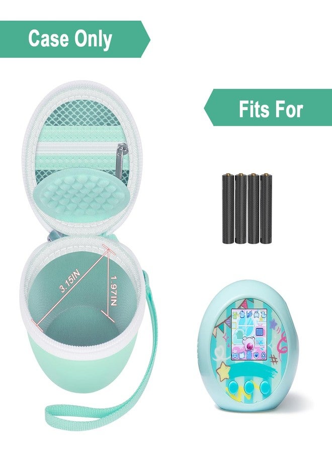 casmilee Toy Case for Punirunes Interactive Digital Pet, Kids Virtual Electronic Pets Storage Holder with Partition to Protect Screen & Mesh Pocket for Small Accessories- Box Only (Green) - Image 2